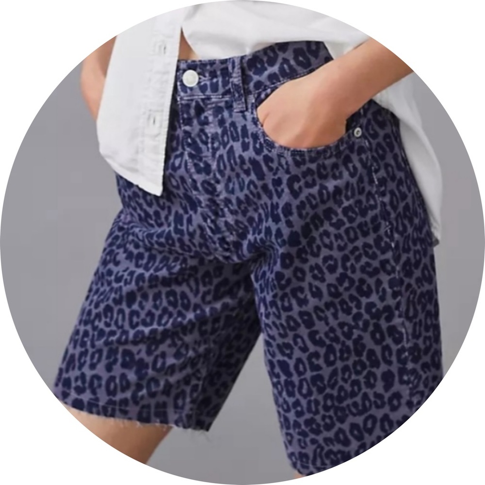 Anthropologie Pilcro Leopard Corduroy Bermuda Shorts